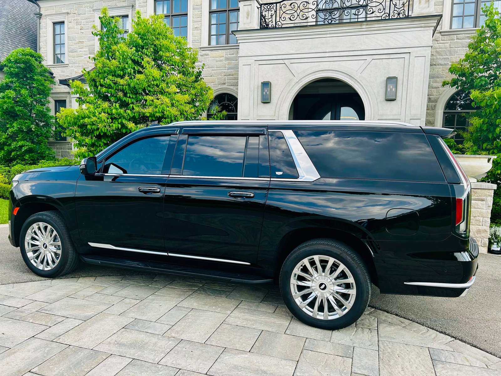 Professional chauffeur with vehicle
