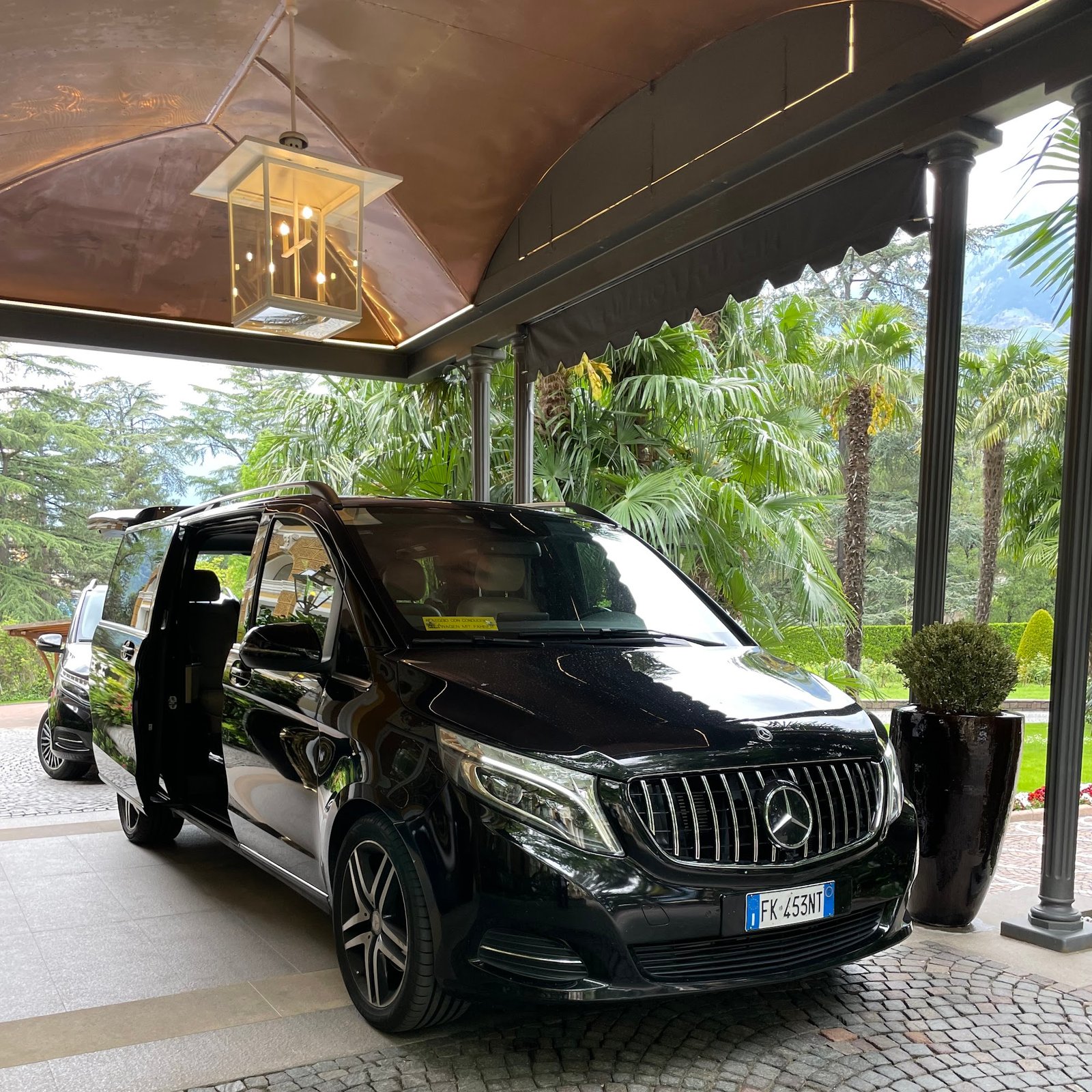 Luxury car in the Dolomites