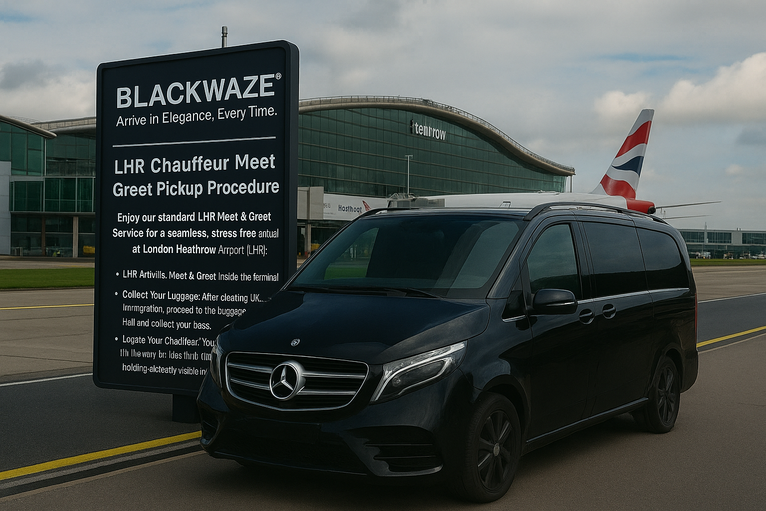 Licensed luxury black car for London Heathrow Chauffeur Service