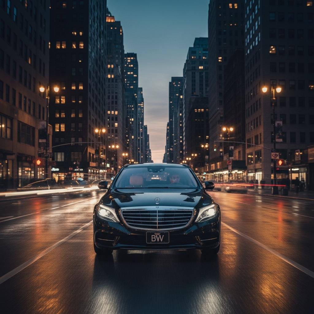 First Class Black Sedan