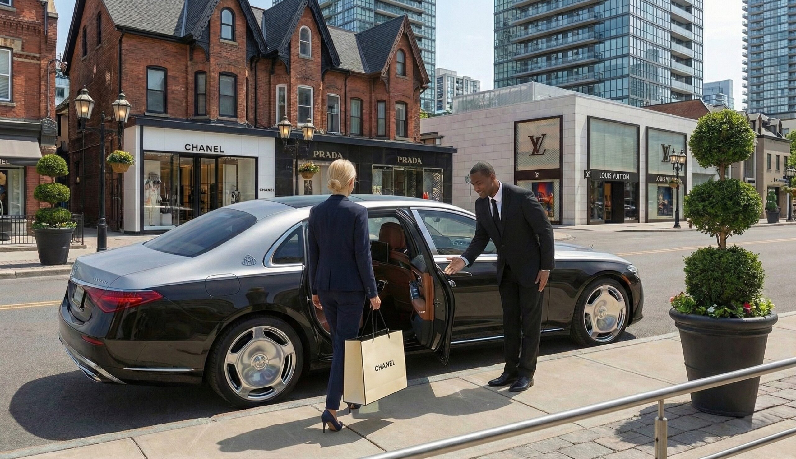 Ultra-luxury black car livery chauffeur service in Toronto