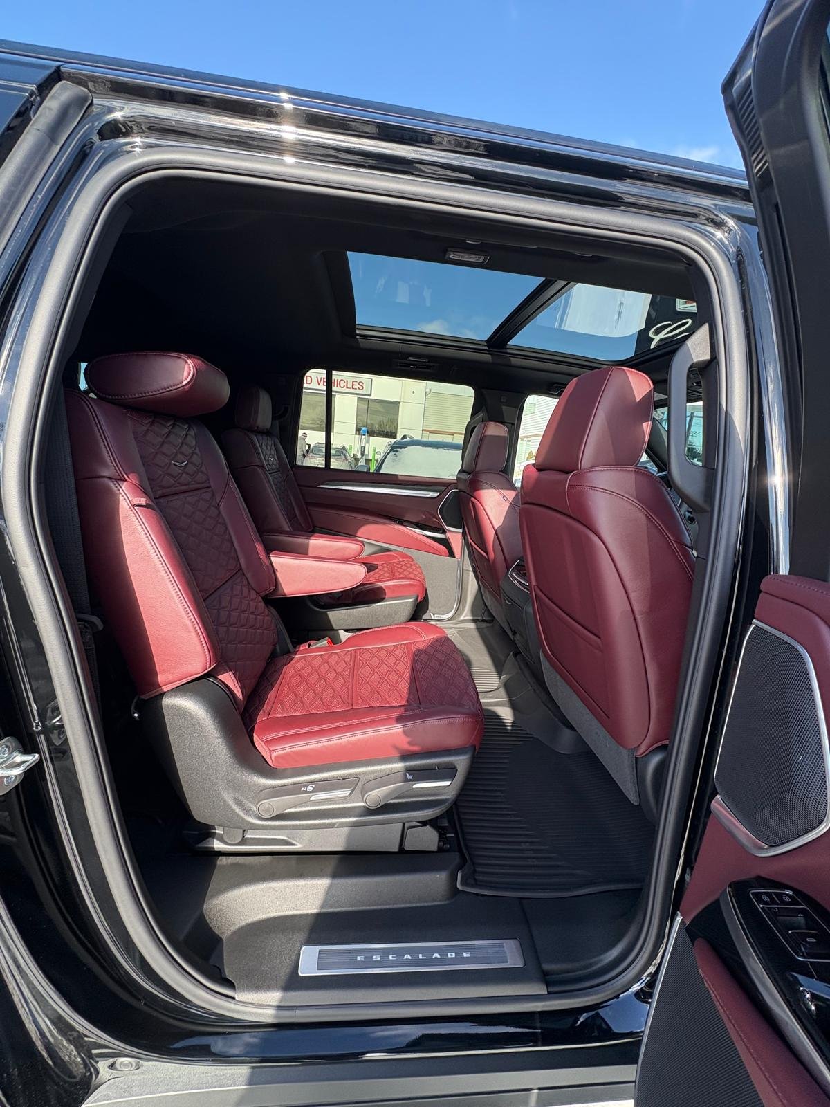 Executive seating in a luxury black SUV limo